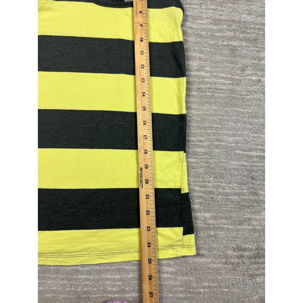 Unbranded Tank Top Women XS Yellow Black Striped Racerback Slim Fit Athleisure - Picture 3 of 5